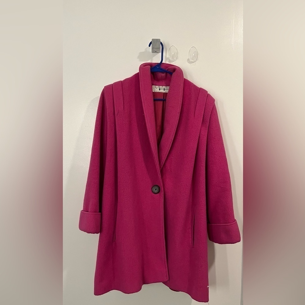 80's Magenta Wool Pea Coat